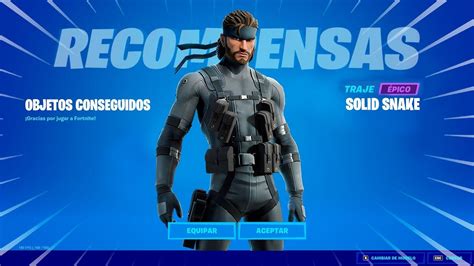 Solid Snake En Fortnite Cons Guelo Gratis De Esta Manera