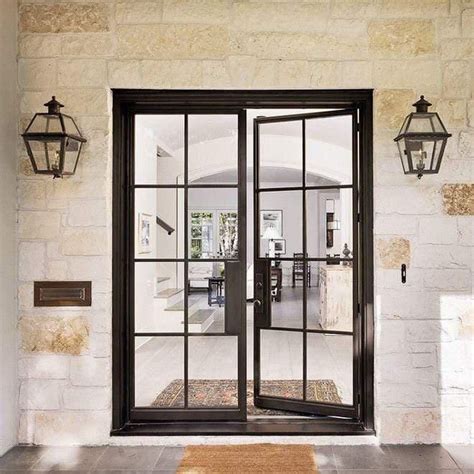 Iwd Double Exterior Wrought Iron French Door Cifd D0103 Square Top Low