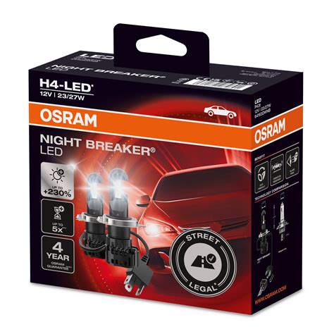 Osram Night Breaker 200 Laser Silver LED H1 H3 H4 H7 H8 H11 HB3 HB4 ...