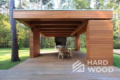 Фото навесов и беседок из дерева, примеры готовых навесов | HardWood в ...