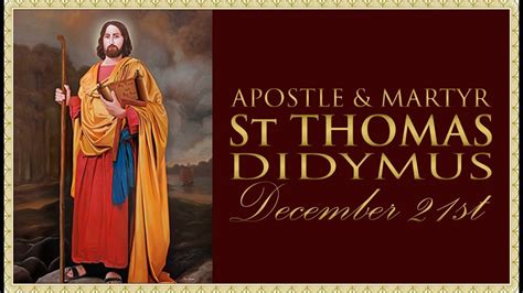 The Daily Mass St Thomas The Apostle Youtube