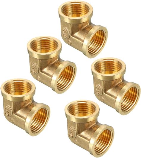 Uxcell Brass Elbow Pipe Fitting 90 Degree 12 Pt Female X 12 Pt Female Coupling