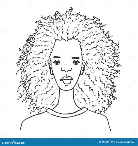 Vector Outline Character - African American Woman Stock Vector ...