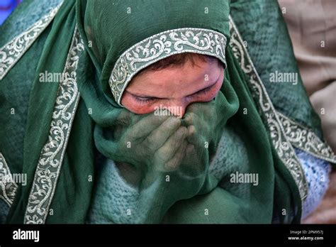 Srinagar India 12th Apr 2023 A Kashmiri Muslim Devotee Prays At The