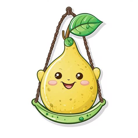 Premium AI Image | A cartoon pear with a face and eyes and a smile on it