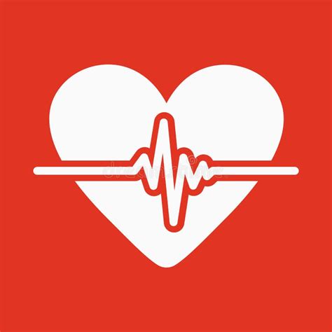 Heart Rhythm Ekg Heart Icon With Ekg Line Vector Design Stock