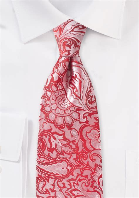 Paisley Tie in Vivid Poppy | Bows-N-Ties.com