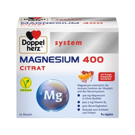 Doppelherz System Magnesium 400 Citrat 20 St Beutel