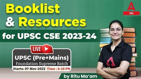 Upsc Booklist And Resource For Upsc Cse By Ritu Mam