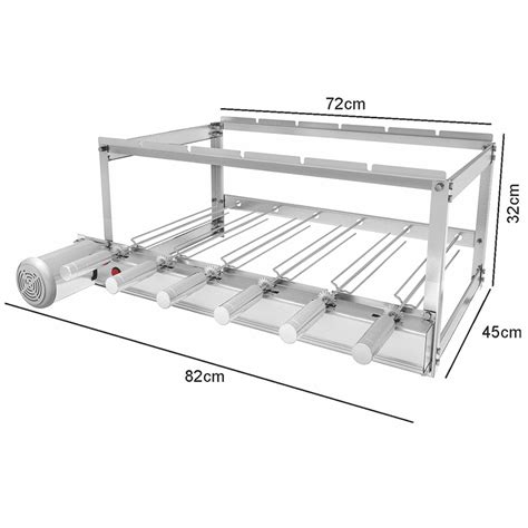 Churrasqueira Grill Inox SEVEFORT 6 Espetos Giratórios Ok Grill