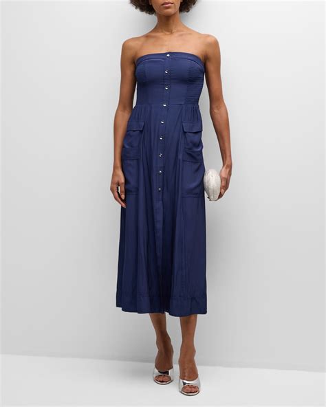 Ramy Brook Blair Strapless Midi Dress Neiman Marcus