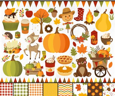 Fall Clipart Autumn Clipart Fall Harvest Clipart Pumpkins - Etsy Canada