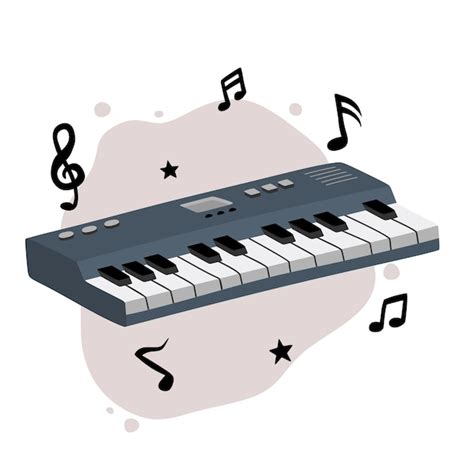 Premium Vector Musical Keyboard Instrument Clipart Cartoon Style