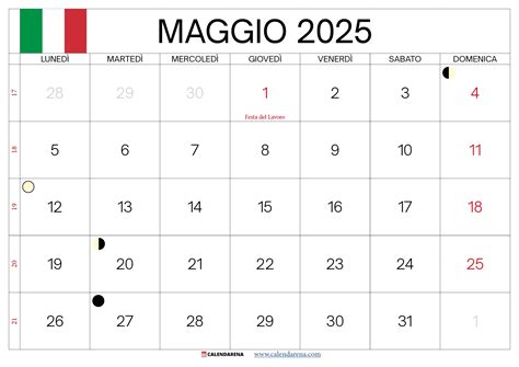 Calendario Maggio 2025 Italia