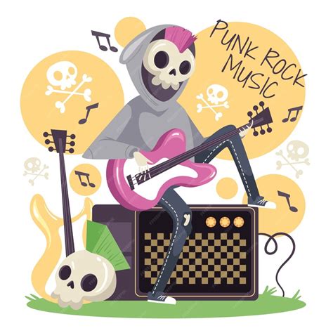 Premium Vector Flat Design Punk Rock Illustration