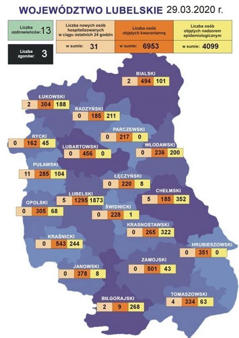 18 nowych zakażeń SARS CoV 2 i 5 ozdrowieńców bilgorajska pl sars