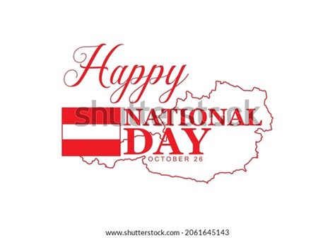 Happy Austrian National Day Red Country Stock Vector Royalty Free