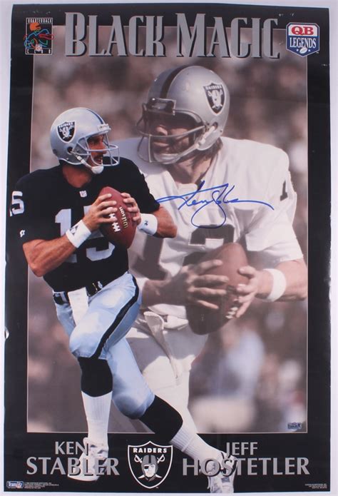 Ken Stabler Signed Raiders X Black Magic Poster Stabler Loa