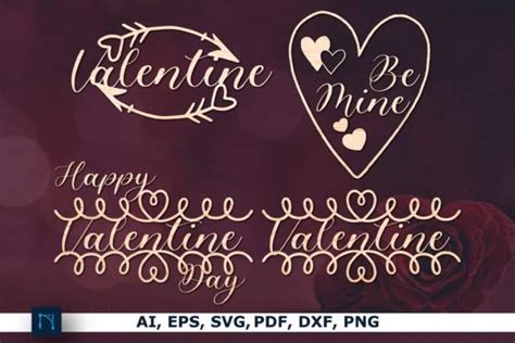 Laser Cut Valentine Sign Svg Bundle Graphic By Ngised · Creative Fabrica