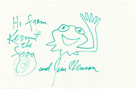 JIM HENSON | Kermit the Frog Original Drawing in Green, Signed by Jim ...