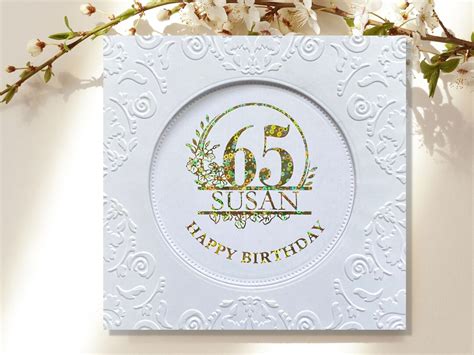 Personalized Foiled 65th Birthday Card Happy 65th Birthday Custom