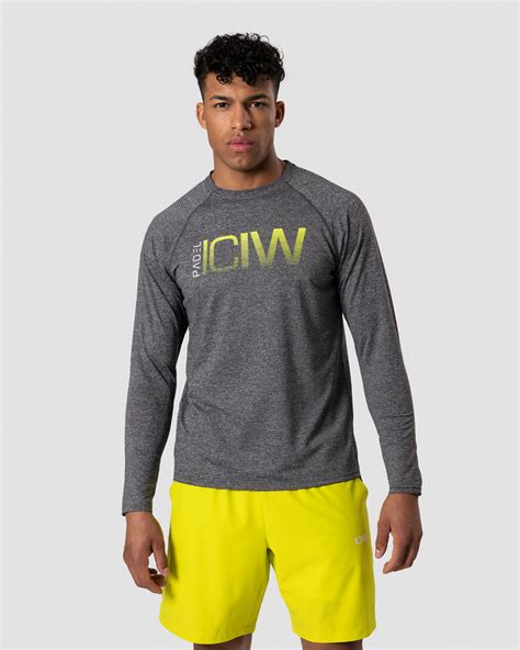 Smash Padel Mesh Longsleeve Grey Melange Men ICIW