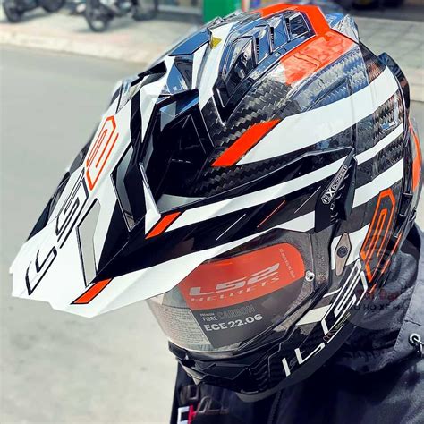 Ls Mx Carbon Explorer Carbon Edge Orange Helmet