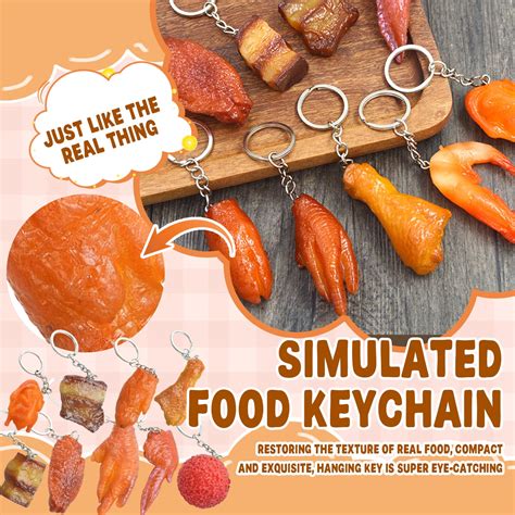 Fun And Creative Realistic Food Keychain, Simulation Pork Belly 3D