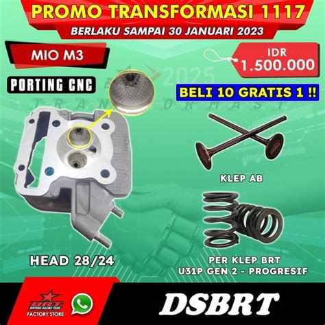 Jual Cylinder HEAD BRT Porting CNC Klep 28 24 MIO M3 MIO Z MIO S XRIDE