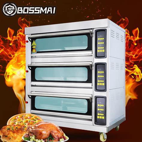 Commercial Gas 3 Deck 6 Trays Oven Food Baking Equipment Cake Pizza