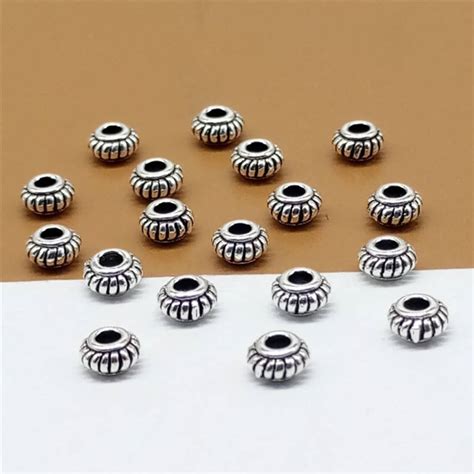 20 Sterling Silver Spacer Beads 5mm 925 Silver Spacer Beads Etsy