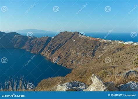 Volcanic Santorini Island with Gigantic Caldera. Stock Photo - Image of ...