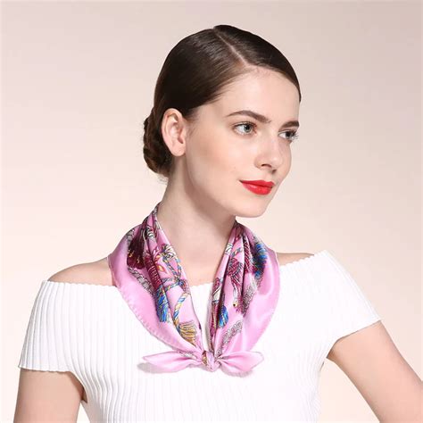 100 Silk Satin 5353cm Small Square Scarf Fashion Collective Scarves