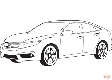 Honda Civic coloring page | Free Printable Coloring Pages