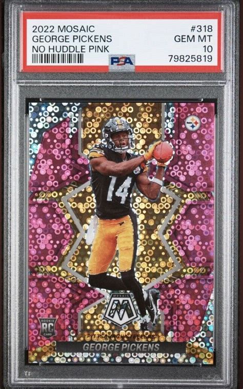 George Pickens 2022 Mosaic 318 No Huddle Pink 20 PSA 10 Price Guide