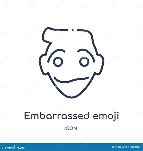 Linear Embarrassed Emoji Icon From Emoji Outline Collection Thin Line