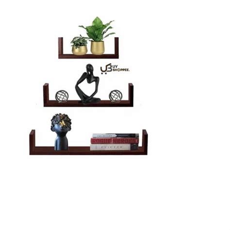 Wooden U Shaped Wall Shelf For Living Room Stylish Shelves At Best