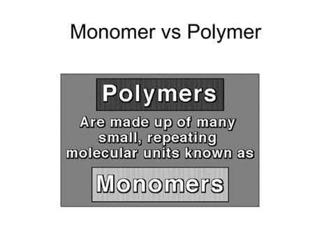 Monomer Vs Polymer PPT