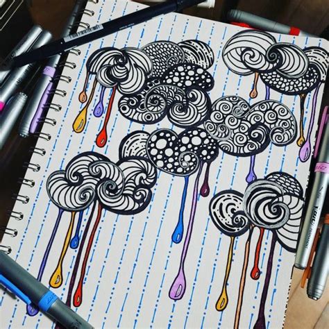 Cloud Doodle in 2024 | Butterfly art drawing, Zen doodle art, Doodle ...