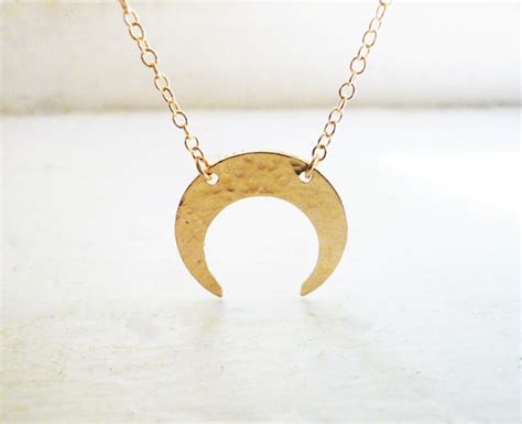 Upside Down Moon Necklace Gold Crescent Moon Necklace K Etsy