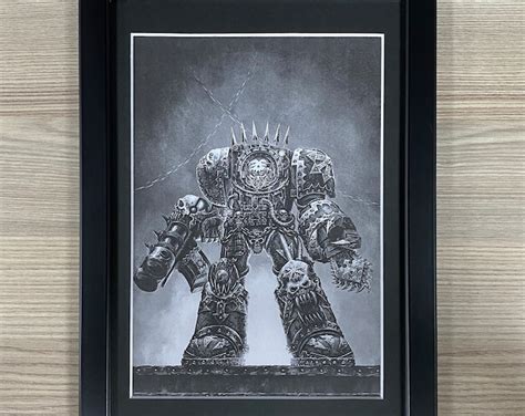 Azrakh The Annihilator Framed Art Mark Gibbons Chaos Space Marines