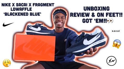 2021 NIKE X SACAI X FRAGMENT LDWAFFLE BLACKENED BLUE UNBOXING