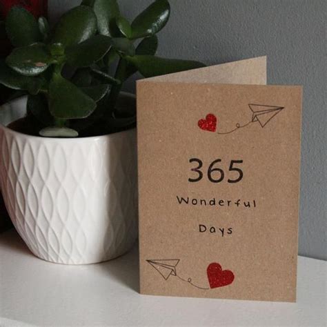 First Year Anniversary Card 365 Day Anniversary Greetings - Etsy | One ...