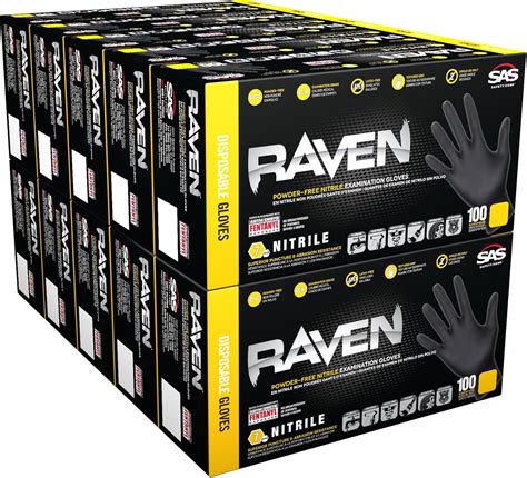 Amazon Sas Safety Nitrile Raven Powder Free Disposable Glove