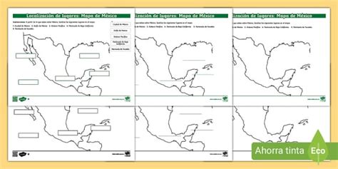 Localización de lugares Mapa de México teacher made