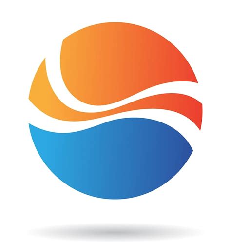 Premium Vector | Blue and Orange Abstract Round Wavy Logo Icon