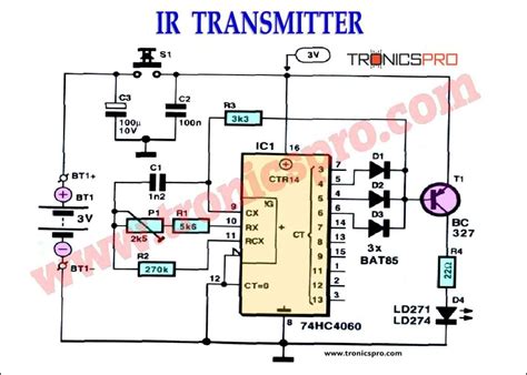 IR Transmitter Circuit Diagram (Infrared) - TRONICSpro