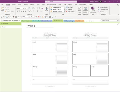 Onenote Planning Template