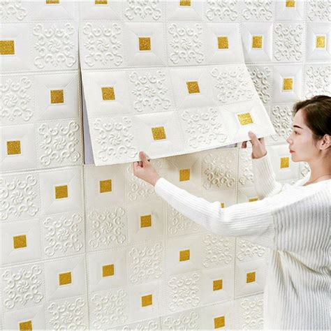 Jual ES680 WALLPAPER 3D FOAM Motif BATIK BRICKFOAM 70CMX70CM Shopee