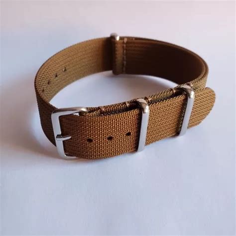 Pulseira Nato Ribbed 20mm Ocre Frete grátis